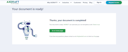 AXDRAFT document is ready