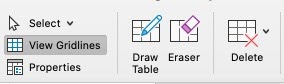 MS Word View Gridlines